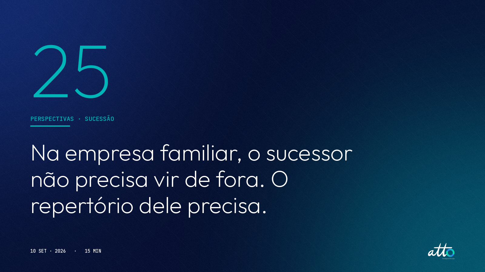 Na empresa familiar, o sucessor não precisa vir de fora. O repertório dele precisa.
